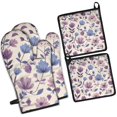thumbnail image 1 of Pioneer Flower Kitchen Oven Mitt and Pot Holder Sets 4 Pcs for Baking, Cooking and Grilling, Heat Resistant Up To 392 °F, 1 of 7