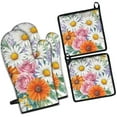 thumbnail image 1 of Pioneer Flower Kitchen Oven Mitt and Pot Holder Sets 4 Pcs for Baking, Cooking and Grilling, Heat Resistant Up To 392 °F, 1 of 7