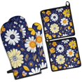 thumbnail image 1 of Pioneer Flower Kitchen Oven Mitt and Pot Holder Sets 4 Pcs for Baking, Cooking and Grilling, Heat Resistant Up To 392 °F, 1 of 7
