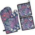 thumbnail image 1 of Pioneer Flower Kitchen Oven Mitt and Pot Holder Sets 4 Pcs for Baking, Cooking and Grilling, Heat Resistant Up To 392 °F, 1 of 7