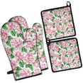 thumbnail image 1 of Pioneer Flower Kitchen Oven Mitt and Pot Holder Sets 4 Pcs for Baking, Cooking and Grilling, Heat Resistant Up To 392 °F, 1 of 7