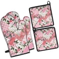 thumbnail image 1 of Pioneer Flower Kitchen Oven Mitt and Pot Holder Sets 4 Pcs for Baking, Cooking and Grilling, Heat Resistant Up To 392 °F, 1 of 7