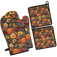 thumbnail image 1 of Pioneer Flower Kitchen Oven Mitt and Pot Holder Sets 4 Pcs for Baking, Cooking and Grilling, Heat Resistant Up To 392 °F, 1 of 7
