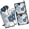 thumbnail image 1 of Pioneer Flower Kitchen Oven Mitt and Pot Holder Sets 4 Pcs for Baking, Cooking and Grilling, Heat Resistant Up To 392 °F, 1 of 6