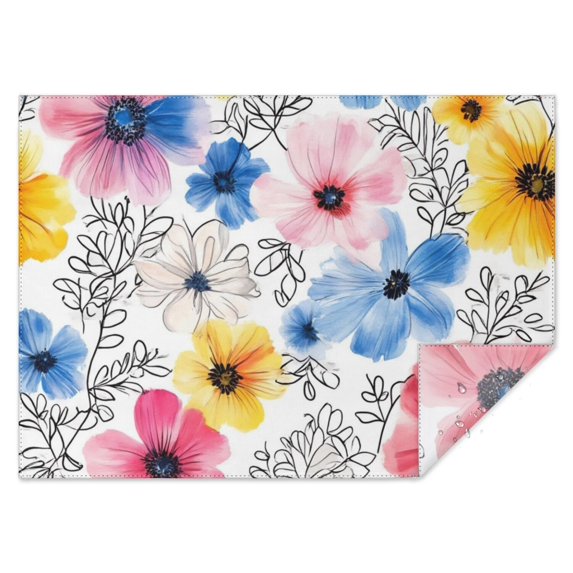 Pioneer Flower Rectangle Tablecloth 60"x84",Waterproof Polyester Rectangle Table Cloth, Wipeable Spillproof Polyester Tablecloth for Dining, Camping, Indoor and Outdoor