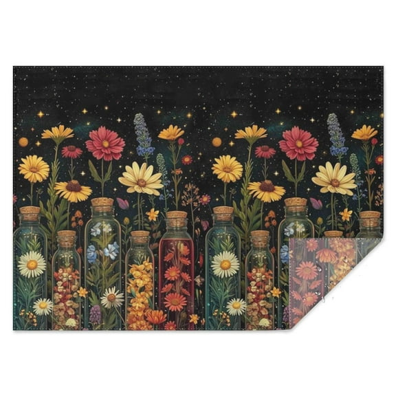 Pioneer Flower Rectangle Tablecloth 60"x84",Waterproof Polyester Rectangle Table Cloth, Wipeable Spillproof Polyester Tablecloth for Dining, Camping, Indoor and Outdoor