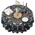 thumbnail image 1 of Pioneer Flower Round Tablecloth 60" X 60",Wrinkle Wipeable Table Cloth for Kitchen Dining Room Picnic Patio Party, 1 of 6