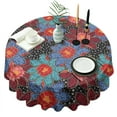 thumbnail image 1 of Pioneer Flower Round Tablecloth 60" X 60",Wrinkle Wipeable Table Cloth for Kitchen Dining Room Picnic Patio Party, 1 of 6