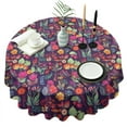 thumbnail image 1 of Pioneer Flower Round Tablecloth 60" X 60",Wrinkle Wipeable Table Cloth for Kitchen Dining Room Picnic Patio Party, 1 of 6