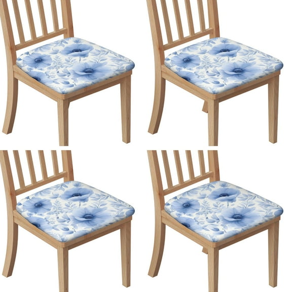 Pioneer Flower Seat Covers for Dining Room Chairs Set Of 4,Stretch Printed Washable Chair Seat Cover with Elastic Ties and Button,Removable Waterproof Couch Cushion Covers