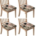 thumbnail image 1 of Pioneer Flower Seat Covers for Dining Room Chairs Set Of 4,Stretch Printed Washable Chair Seat Cover with Elastic Ties and Button,Removable Waterproof Couch Cushion Covers, 1 of 6