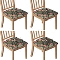 thumbnail image 1 of Pioneer Flower Seat Covers for Dining Room Chairs Set Of 4,Stretch Printed Washable Chair Seat Cover with Elastic Ties and Button,Removable Waterproof Couch Cushion Covers, 1 of 6
