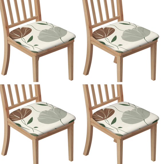 Pioneer Flower Seat Covers for Dining Room Chairs Set Of 4,Stretch Printed Washable Chair Seat Cover with Elastic Ties and Button,Removable Waterproof Couch Cushion Covers