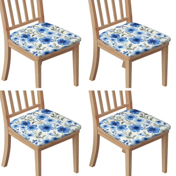 Pioneer Flower Seat Covers for Dining Room Chairs Set Of 4,Stretch Printed Washable Chair Seat Cover with Elastic Ties and Button,Removable Waterproof Couch Cushion Covers