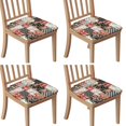 thumbnail image 1 of Pioneer Flower Seat Covers for Dining Room Chairs Set Of 4,Stretch Printed Washable Chair Seat Cover with Elastic Ties and Button,Removable Waterproof Couch Cushion Covers, 1 of 6