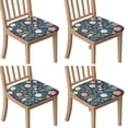 thumbnail image 1 of Pioneer Flower Seat Covers for Dining Room Chairs Set Of 4,Stretch Printed Washable Chair Seat Cover with Elastic Ties and Button,Removable Waterproof Couch Cushion Covers, 1 of 6