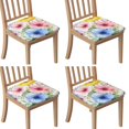 thumbnail image 1 of Pioneer Flower Seat Covers for Dining Room Chairs Set Of 4,Stretch Printed Washable Chair Seat Cover with Elastic Ties and Button,Removable Waterproof Couch Cushion Covers, 1 of 6