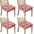 thumbnail image 1 of Pioneer Flower Seat Covers for Dining Room Chairs Set Of 4,Stretch Printed Washable Chair Seat Cover with Elastic Ties and Button,Removable Waterproof Couch Cushion Covers, 1 of 6