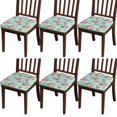 thumbnail image 1 of Pioneer Flower Seat Covers for Dining Room Chairs Set Of 6,Stretch Printed Washable Chair Seat Cover with Elastic Ties and Button,Removable Waterproof Couch Cushion Covers, 1 of 6
