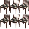 thumbnail image 1 of Pioneer Flower Seat Covers for Dining Room Chairs Set Of 6,Stretch Printed Washable Chair Seat Cover with Elastic Ties and Button,Removable Waterproof Couch Cushion Covers, 1 of 6