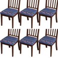 thumbnail image 1 of Pioneer Flower Seat Covers for Dining Room Chairs Set Of 6,Stretch Printed Washable Chair Seat Cover with Elastic Ties and Button,Removable Waterproof Couch Cushion Covers, 1 of 6