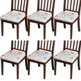 thumbnail image 1 of Pioneer Flower Seat Covers for Dining Room Chairs Set Of 6,Stretch Printed Washable Chair Seat Cover with Elastic Ties and Button,Removable Waterproof Couch Cushion Covers, 1 of 6