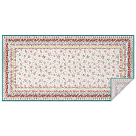 Pioneer Flower Tablecloth, Floral Ladies Table Cloth for Rectangle Tables 60 x 120, Fabric Wrinkle Free Washable Waterproof Tablecovers Perfect for Dinner Restaurant Holiday Picnic