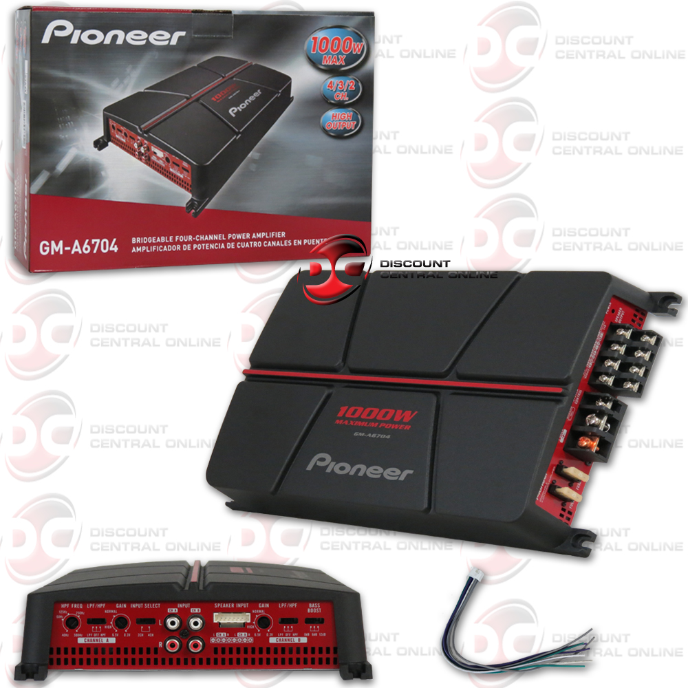 Pioneer GM-A6704 Class Ab 4 Channel Car Audio Amplifier 1000 Watts Max - image 1 of 4