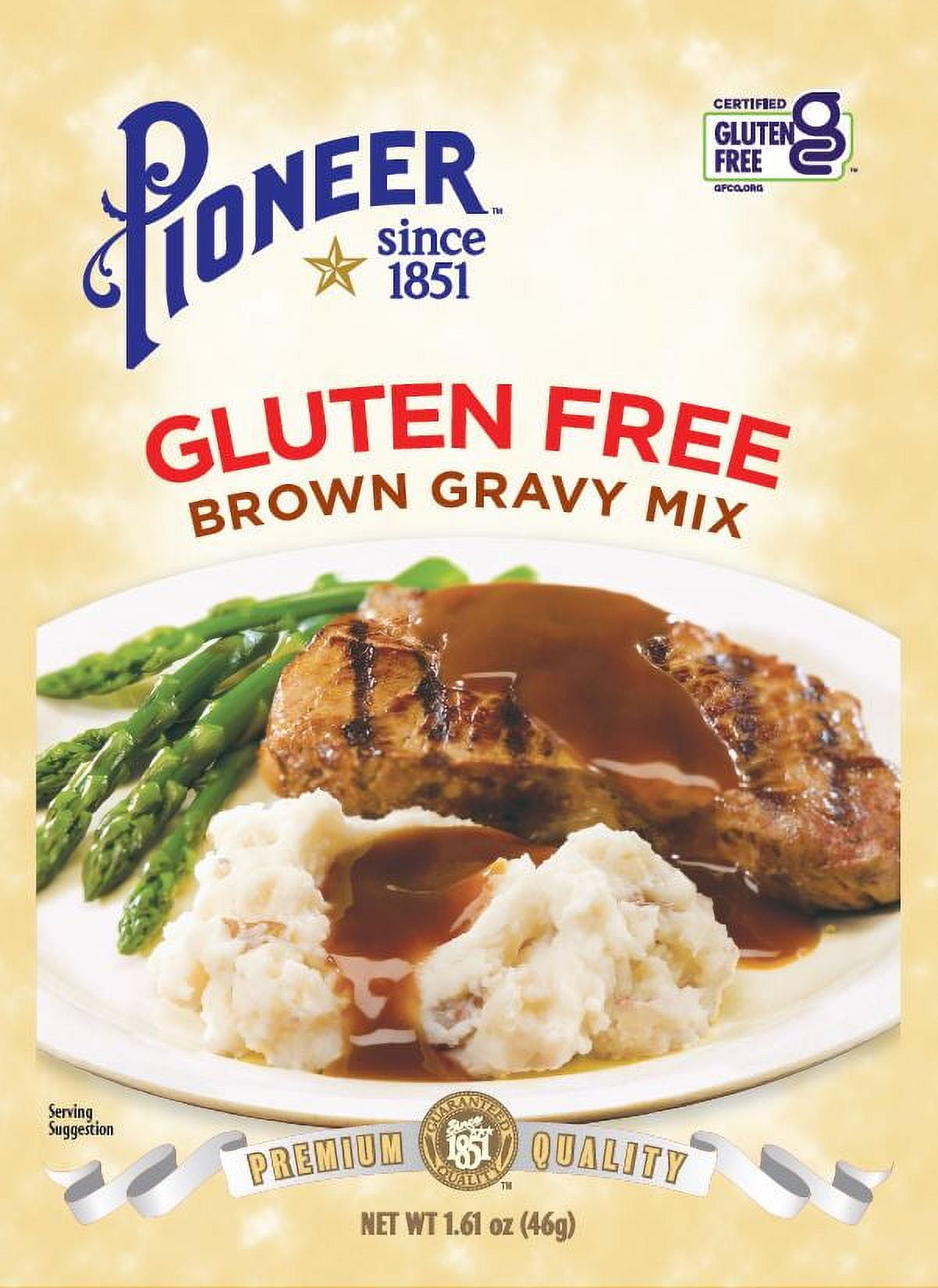 Pioneer GlutenFree Brown Gravy Mix, Easy Prep, Makes 2 Cups, 1.61 oz. Packet