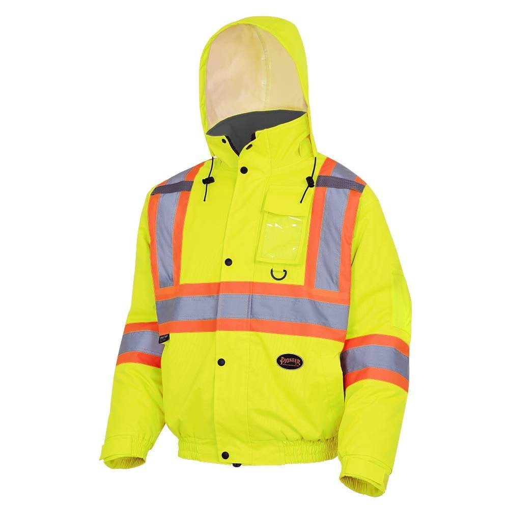 Pioneer Hi Vis Safety Bomber for Men - Waterproof Winter Jacket with ...