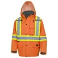 thumbnail image 1 of Pioneer Hi Vis Winter Quilted Safety Parka for Men - Waterproof Work Jacket with Reflective Tape - ANSI Class 3 - Orange, 1 of 8