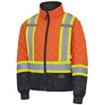 thumbnail image 1 of Pioneer High Visibility Reflective Insulated Freezer Jacket - Hi Vis Mens Work Jacket - Quilted Gusseted Action Back  Orange, 1 of 8