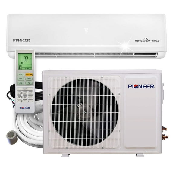 Pioneer® Hyperformance™ 12,000 BTU 23.5 SEER2 Ductless Mini Split Inverter++ Wi-Fi Enabled Air Conditioner Hyper Heat Pump Full Set 230V