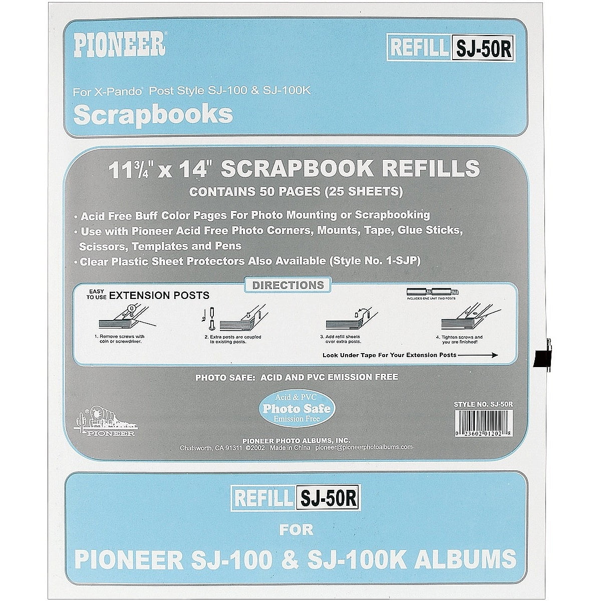 Pioneer Jumbo Scrapbook Buff Refill Pages