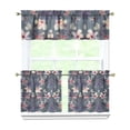 thumbnail image 1 of Pioneer Kitchen Curtains and Valance Set 24 Inch Tier Art Watercolor Flower Curtains Small Drapes for Cafe Living Room Bathroom Farmhouse 3 Pieces Set Rod Pocket, 1 of 6