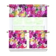 thumbnail image 1 of Pioneer Kitchen Curtains and Valance Set 24 Inch Tier Flower Power Curtains Small Drapes for Cafe Living Room Bathroom Farmhouse 3 Pieces Set Rod Pocket, 1 of 6