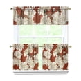 thumbnail image 1 of Pioneer Kitchen Curtains and Valance Set 24 Inch Tier White Flowers on Red Curtains Small Drapes for Cafe Living Room Bathroom Farmhouse 3 Pieces Set Rod Pocket, 1 of 6