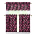 thumbnail image 1 of Pioneer Kitchen Curtains and Valance Set 36 Inch Tier Abstract Floral Sakura Flower Japanese Natural 3 Pieces Set Dining Room Small Curtain Drapes Cafe Curtains Valance for Home Decor Rod Pocket, 1 of 6