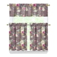 thumbnail image 1 of Pioneer Kitchen Curtains and Valance Set 36 Inch Tier Boho Autumn Floral 3 Pieces Set Dining Room Small Curtain Drapes Cafe Curtains Valance for Home Decor Rod Pocket, 1 of 6