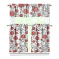 thumbnail image 1 of Pioneer Kitchen Curtains and Valance Set 36 Inch Tier Cirrus Roses 3 Pieces Set Dining Room Small Curtain Drapes Cafe Curtains Valance for Home Decor Rod Pocket, 1 of 6