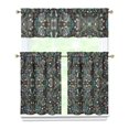 thumbnail image 1 of Pioneer Kitchen Curtains and Valance Set 36 Inch Tier Colorful Flowers Painting 3 Pieces Set Dining Room Small Curtain Drapes Cafe Curtains Valance for Home Decor Rod Pocket, 1 of 6