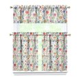 thumbnail image 1 of Pioneer Kitchen Curtains and Valance Set 36 Inch Tier Floral Flowers 3 Pieces Set Dining Room Small Curtain Drapes Cafe Curtains Valance for Home Decor Rod Pocket, 1 of 6