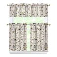 thumbnail image 1 of Pioneer Kitchen Curtains and Valance Set 36 Inch Tier Flower Floral Pattern 3 Pieces Set Dining Room Small Curtain Drapes Cafe Curtains Valance for Home Decor Rod Pocket, 1 of 6