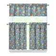 thumbnail image 1 of Pioneer Kitchen Curtains and Valance Set 36 Inch Tier Flowers 3 Pieces Set Dining Room Small Curtain Drapes Cafe Curtains Valance for Home Decor Rod Pocket, 1 of 6