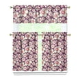 thumbnail image 1 of Pioneer Kitchen Curtains and Valance Set 36 Inch Tier Hibiscus Tea Flowers 3 Pieces Set Dining Room Small Curtain Drapes Cafe Curtains Valance for Home Decor Rod Pocket, 1 of 6