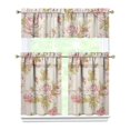 thumbnail image 1 of Pioneer Kitchen Curtains and Valance Set 36 Inch Tier Painting Watercolor Rose Flower 3 Pieces Set Dining Room Small Curtain Drapes Cafe Curtains Valance for Home Decor Rod Pocket, 1 of 6