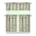 thumbnail image 1 of Pioneer Kitchen Curtains and Valance Set 36 Inch Tier Pink and White Gouache Floral Pattern 3 Pieces Set Dining Room Small Curtain Drapes Cafe Curtains Valance for Home Decor Rod Pocket, 1 of 6