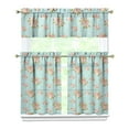 thumbnail image 1 of Pioneer Kitchen Curtains and Valance Set 36 Inch Tier Small Roses 3 Pieces Set Dining Room Small Curtain Drapes Cafe Curtains Valance for Home Decor Rod Pocket, 1 of 6