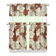 thumbnail image 1 of Pioneer Kitchen Curtains and Valance Set 36 Inch Tier White Flowers on Red 3 Pieces Set Dining Room Small Curtain Drapes Cafe Curtains Valance for Home Decor Rod Pocket, 1 of 6