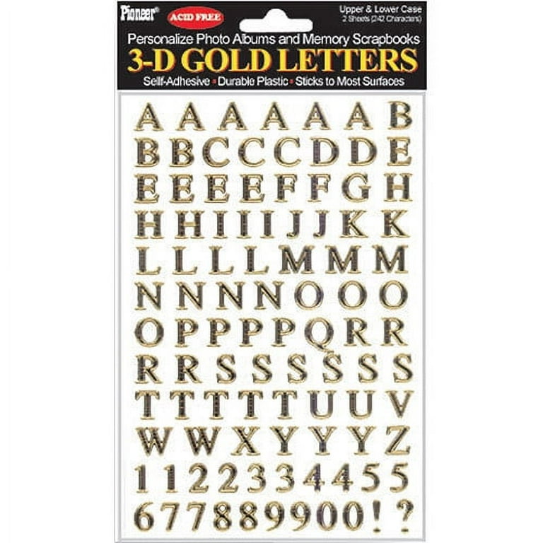 Pioneer Letter Stickers Gold